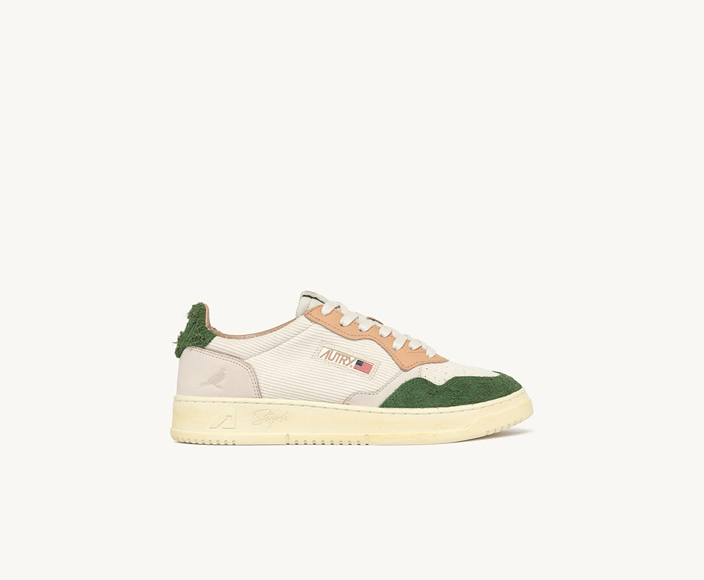 Autry Medalist Leather Low x Staple 'White Green Orange' AVLW-STA1